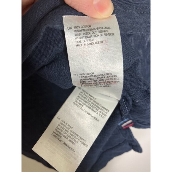 White Stuff UK 12 Women's Medium Blue with Red Blue Embroidery Pocket T-Shirt - Picture 7 of 10